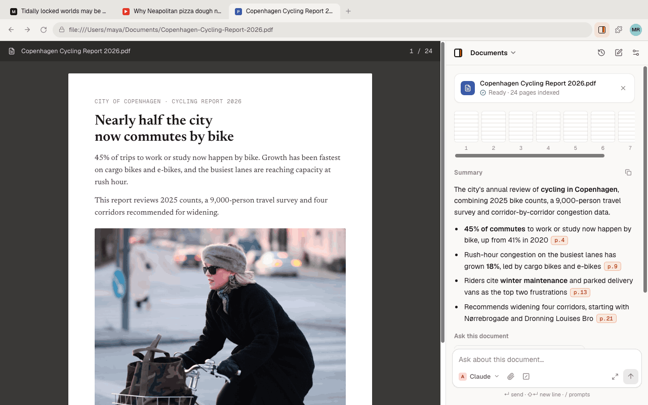 PDF summary with page citations
